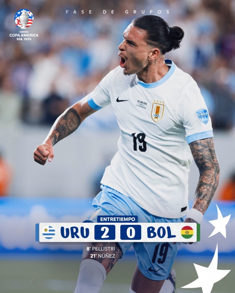 乌拉圭美洲杯对玻利维亚胜率81%，交手超过2次球队中胜率最高